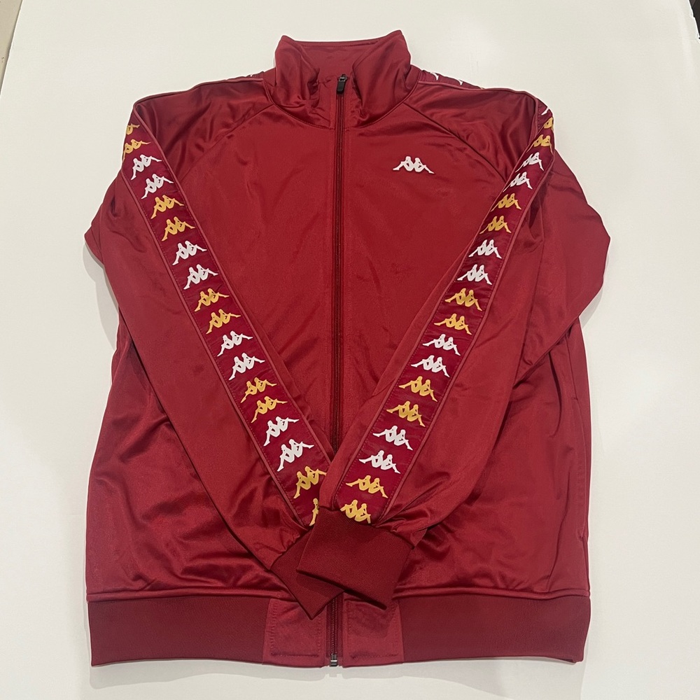 Kappa, Logo, Banda Annistonin, Track Jacket, Burgundy, White & Yellow